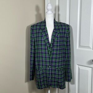 Vintage Plaid Christy Girl Blazer size 8